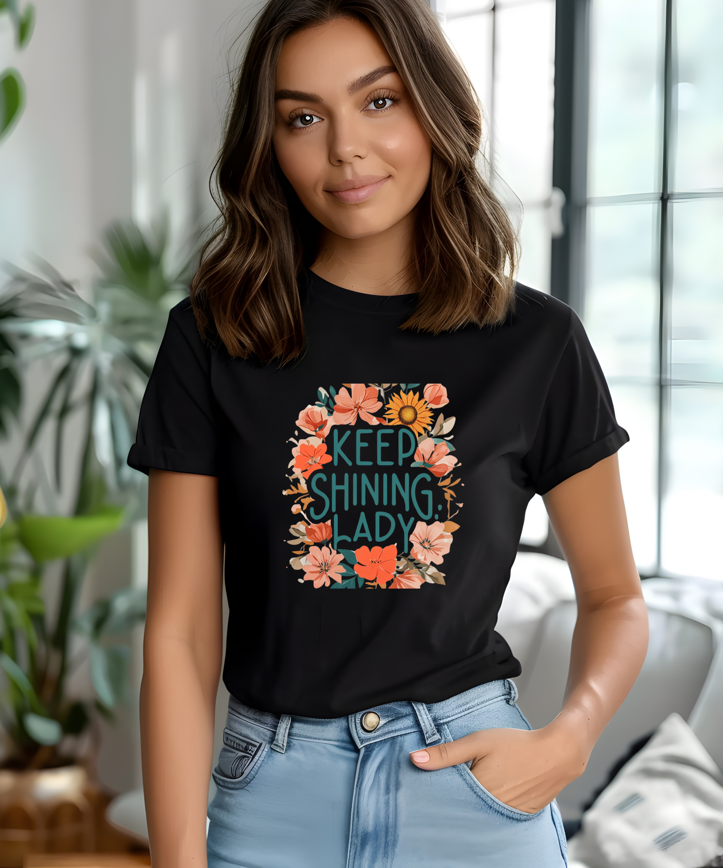 Keep Shining Lady Tee |Motivational Quote Shirt| Gildan 5000|Uplifting Gift for Women