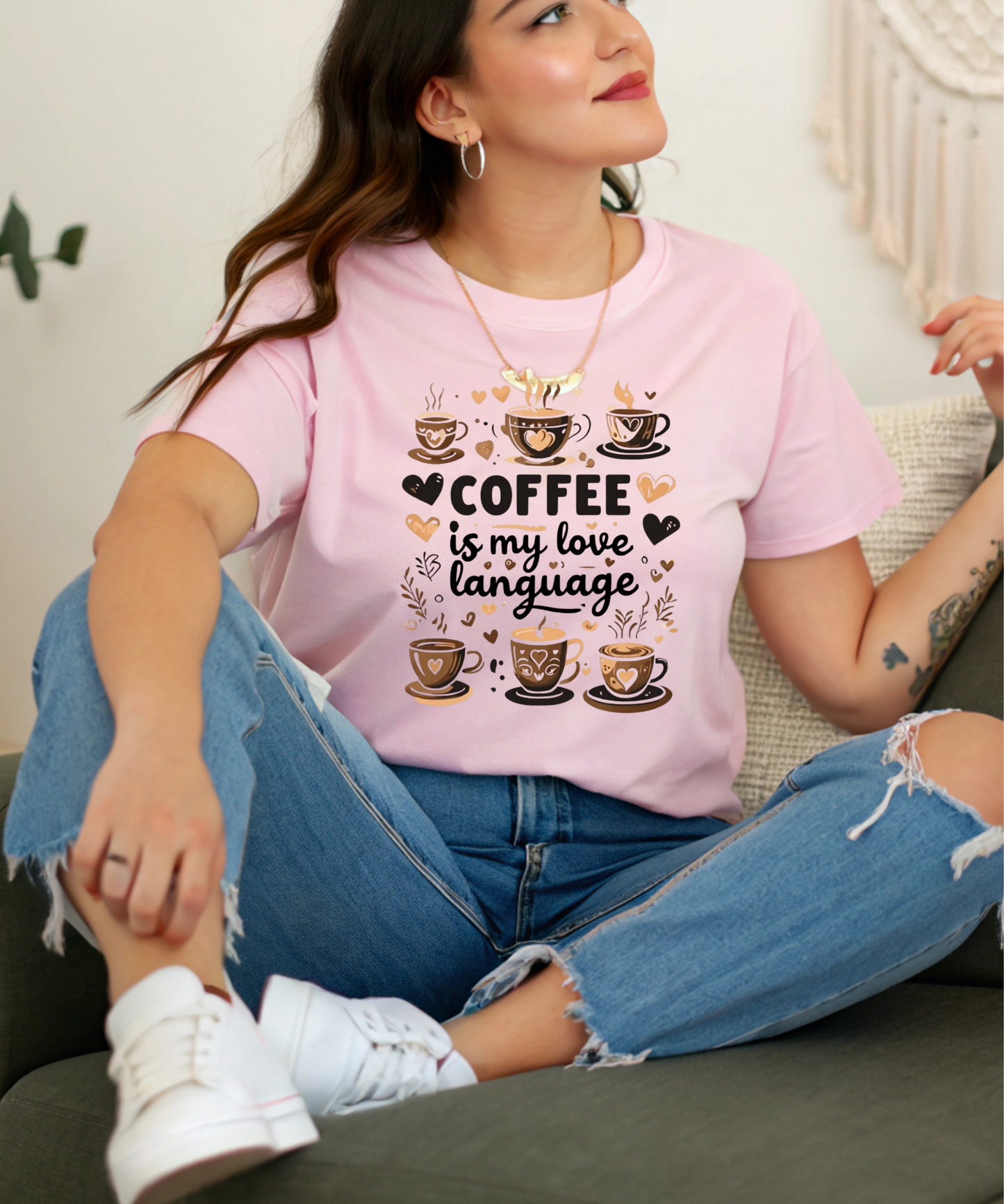 Coffee Is My Love Language Tee| Caffeine Lover Shirt| Funny Coffee Quote T-Shirt