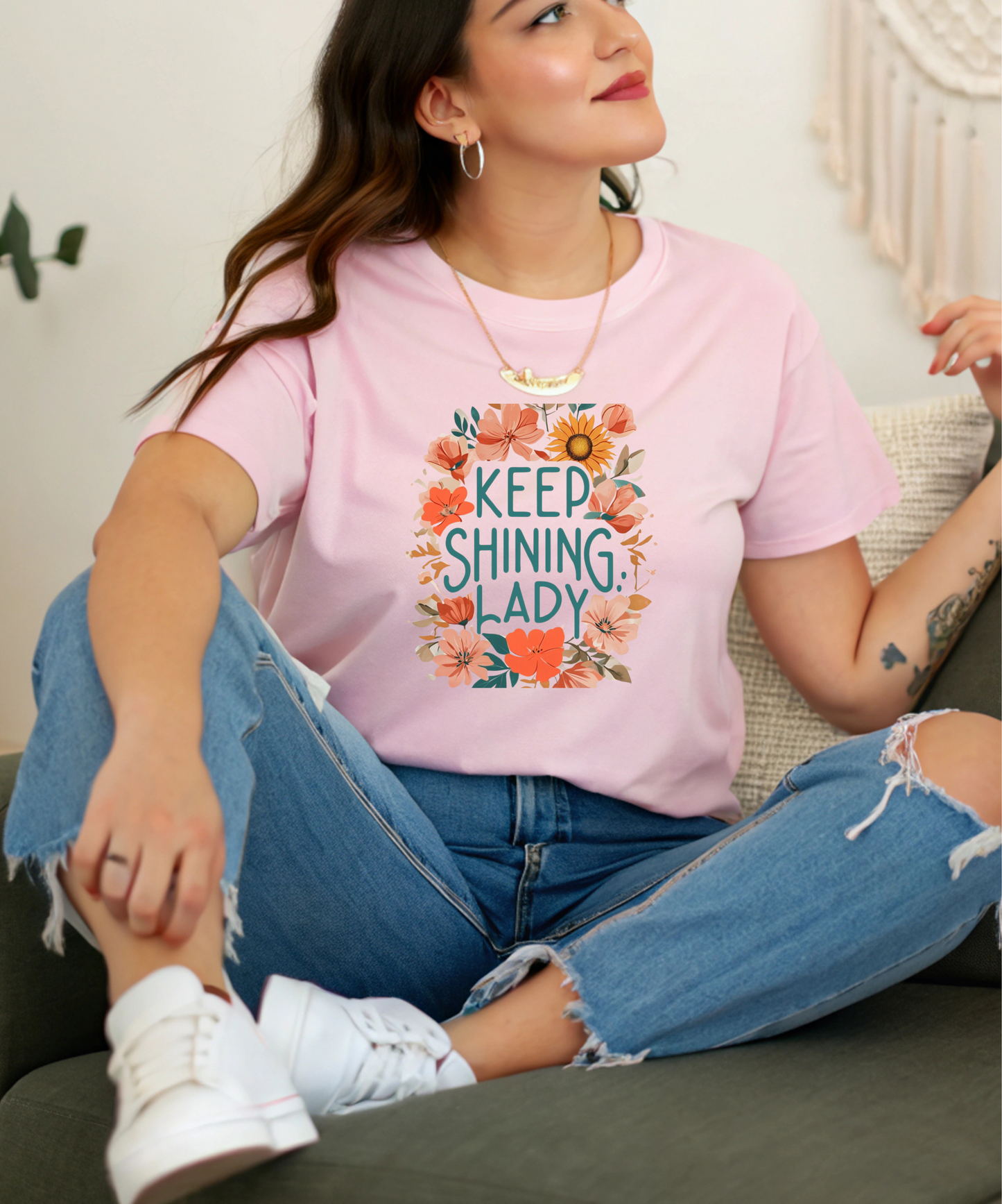 Keep Shining Lady Tee |Motivational Quote Shirt| Gildan 5000|Uplifting Gift for Women