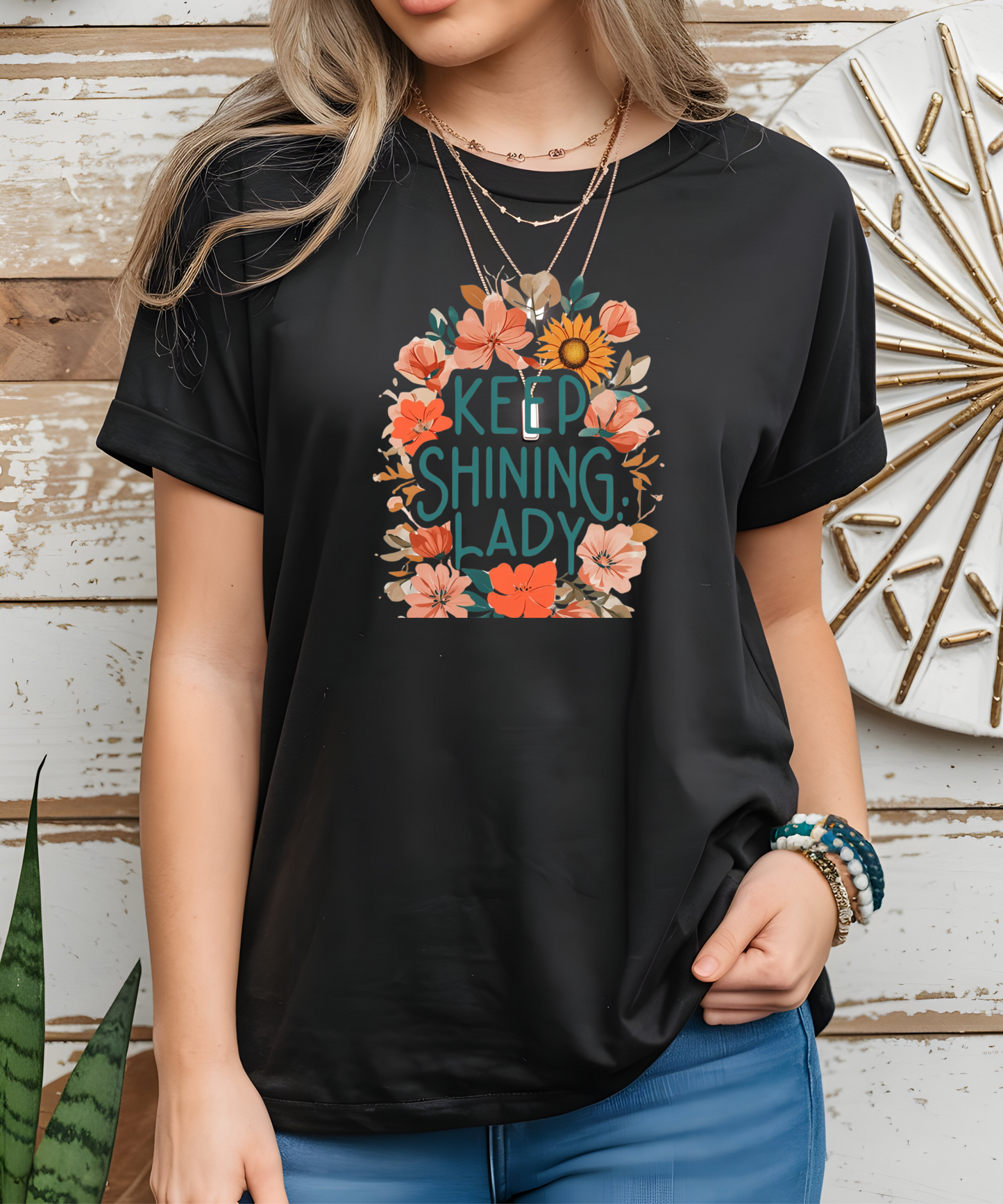 Keep Shining Lady Tee |Motivational Quote Shirt| Gildan 5000|Uplifting Gift for Women