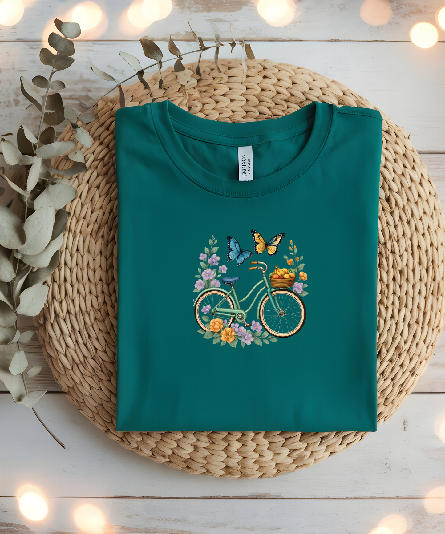 Vintage Bike with Flowers Tee | Aesthetic Nature Graphic Shirt