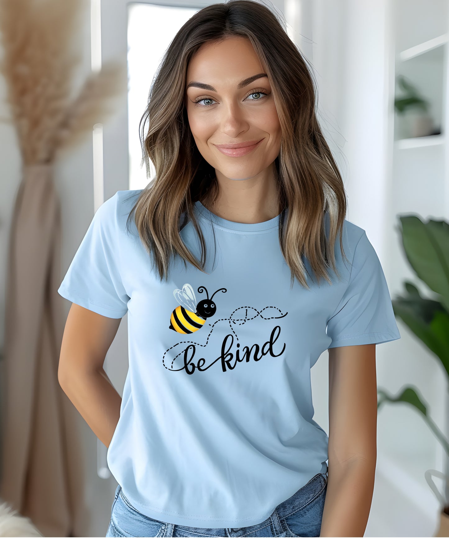 Be Kind Positive Message T-Shirt |Minimalist Graphic Tee on Gildan 5000 | Mental Health & Self-Care