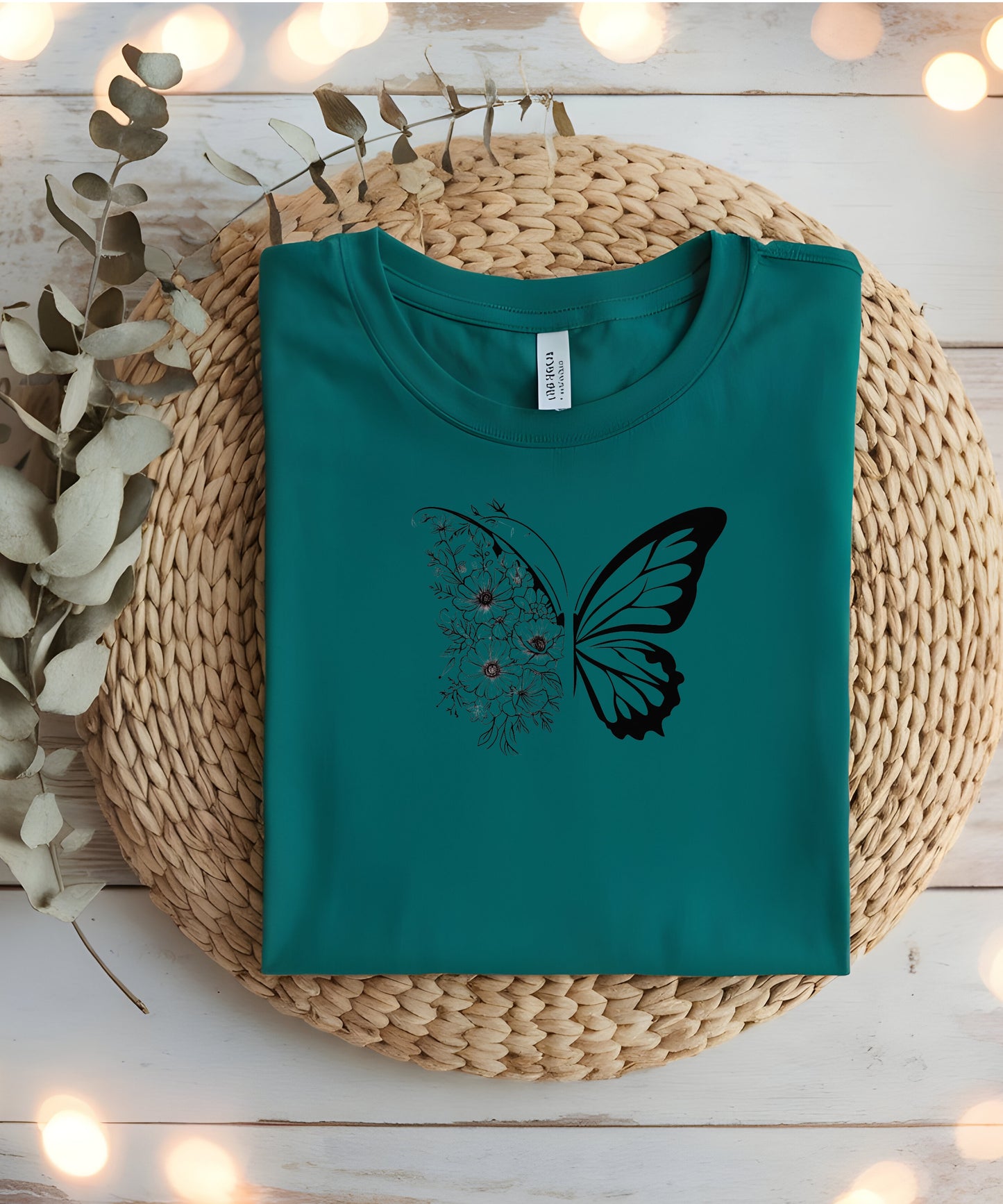 Butterfly Graphic T-Shirt |Nature-Inspired Cotton Tee on Gildan 5000 | Aesthetic Cottage core Shirt