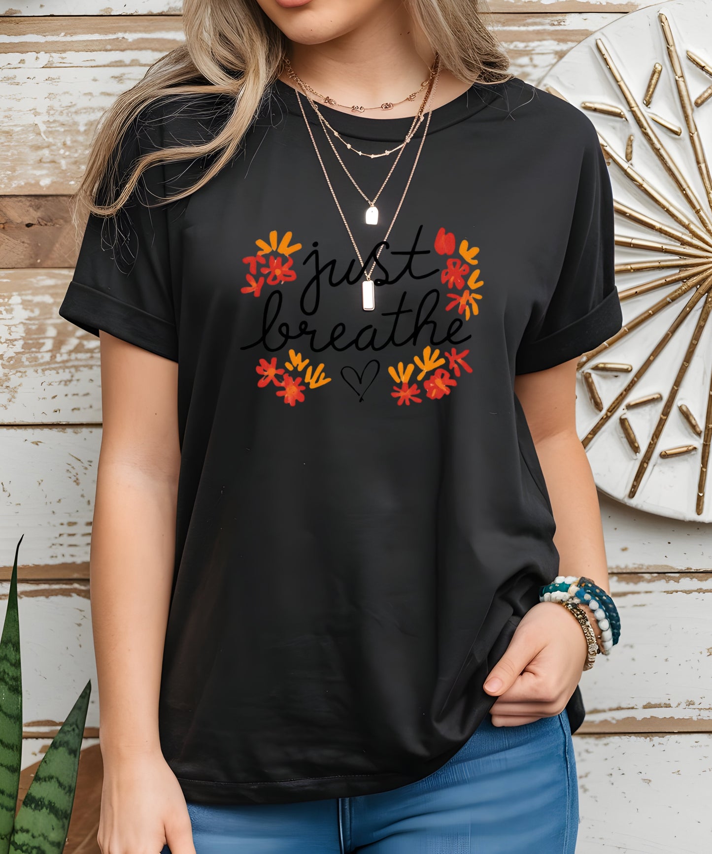 Just Breathe Shirt | Mindfulness Quote Tee| Mental Health Awareness T-Shirt