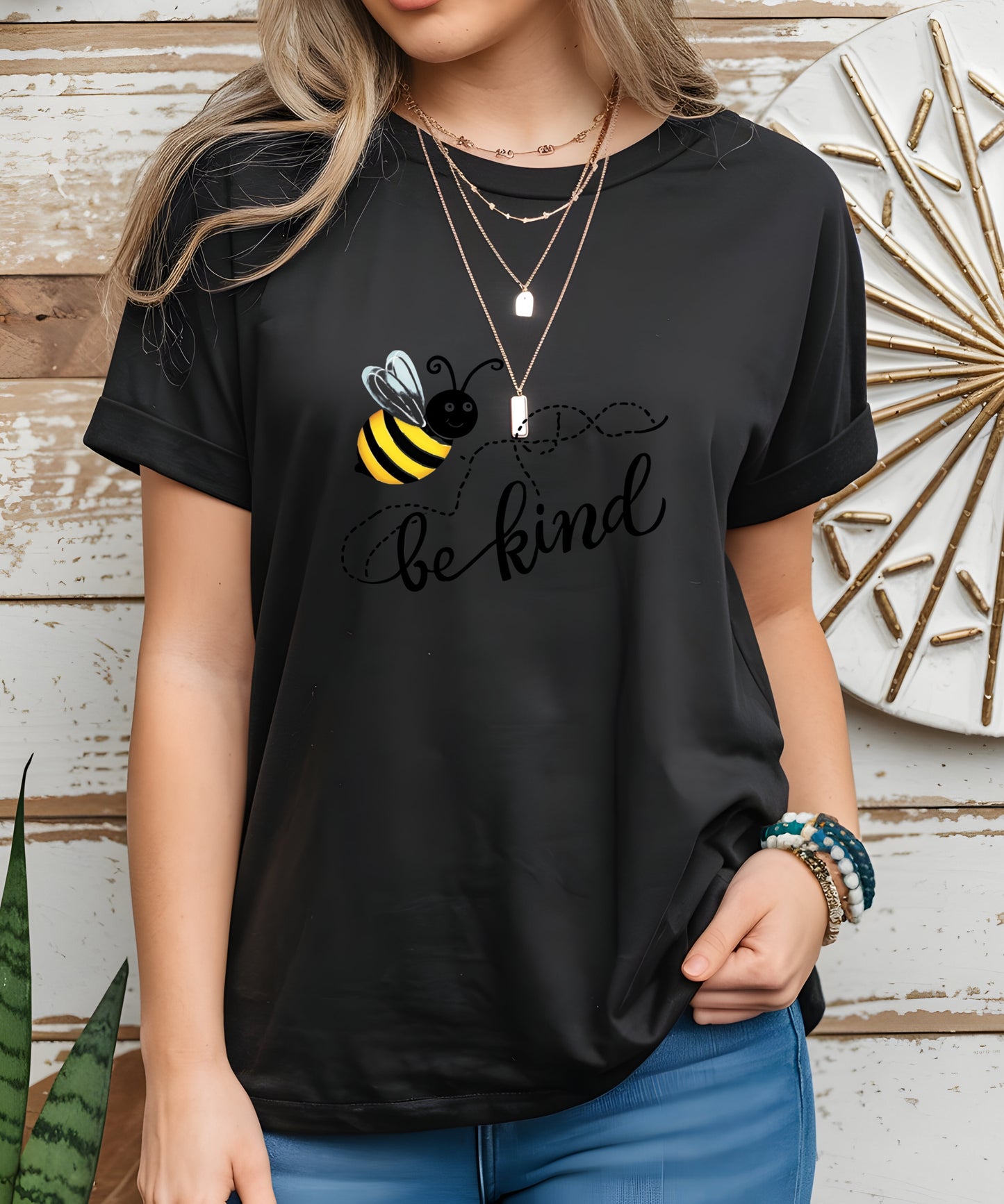 Be Kind Positive Message T-Shirt |Minimalist Graphic Tee on Gildan 5000 | Mental Health & Self-Care