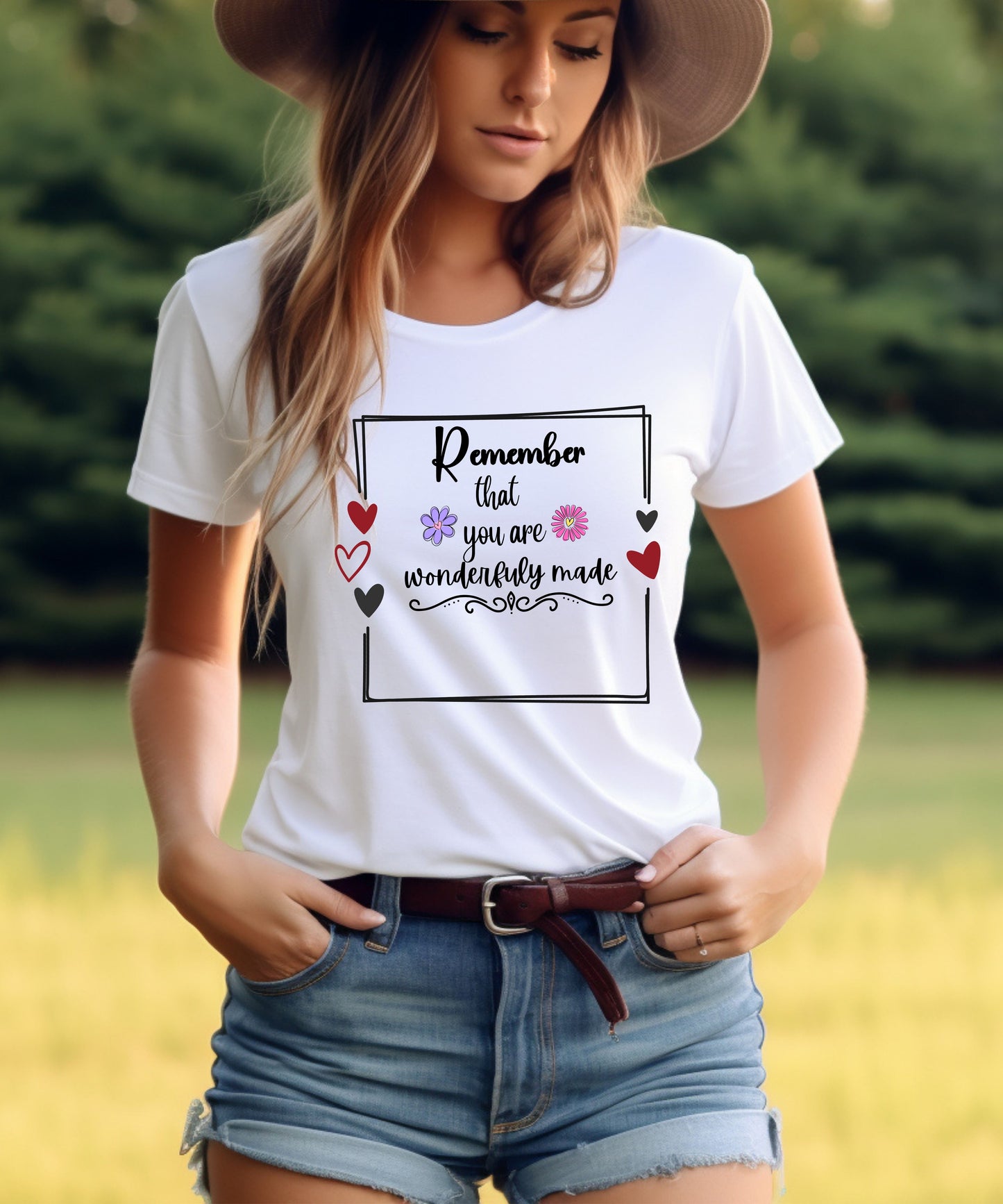 Remember You Are Wonderfully Made T-Shirt | Self Love Graphic Shirt | Empowering Daily Affirmation