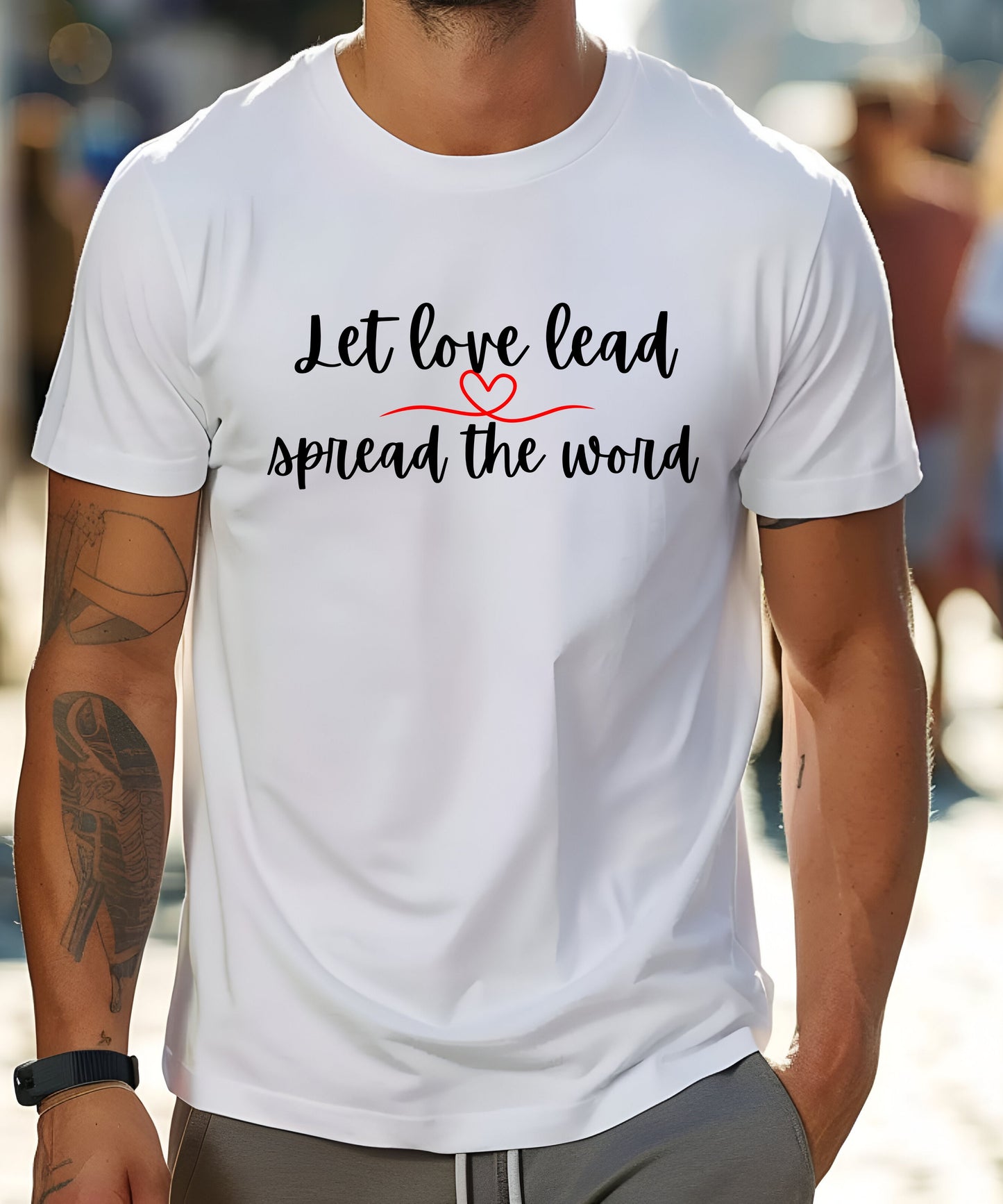 Gildan Tee Let Love Lead Shirt| Unisex T-shirt with Inspirational Quote| Positive Message| Kindness Gift| Faith &| Love Graphic Top