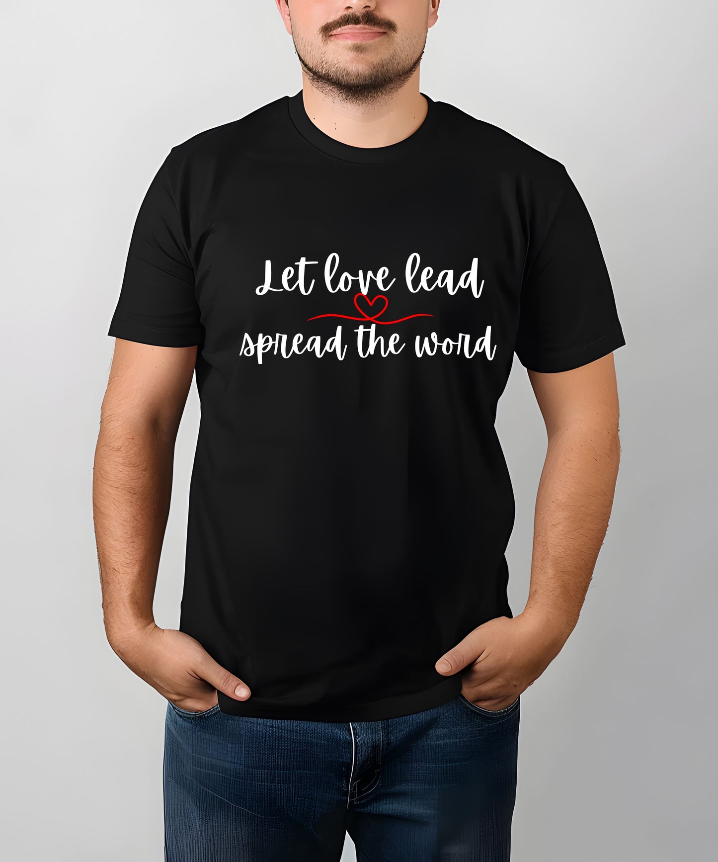 Gildan Tee Let Love Lead Shirt| Unisex T-shirt with Inspirational Quote| Positive Message| Kindness Gift| Faith &| Love Graphic Top