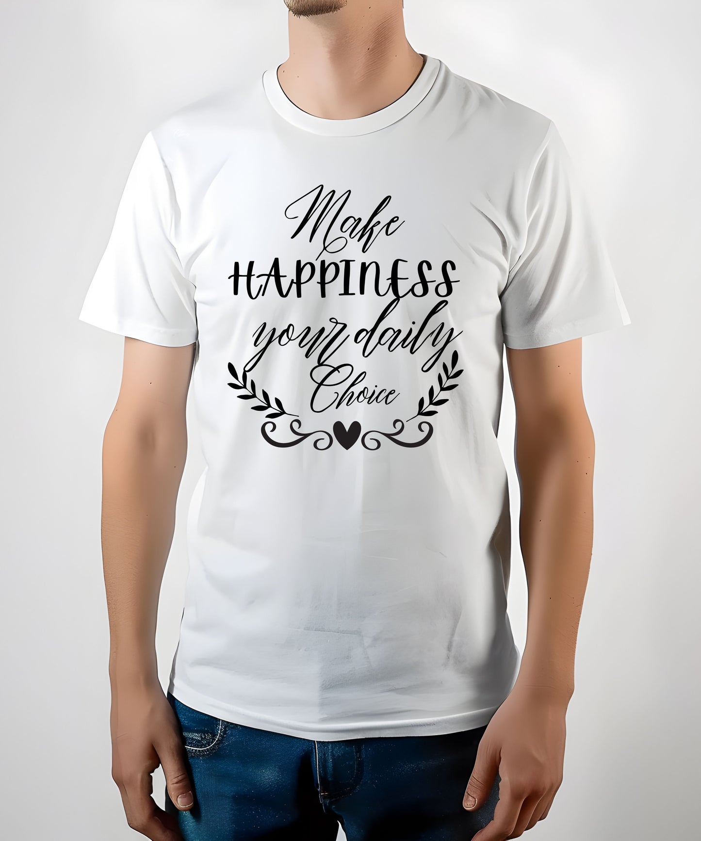 Make Happiness Your Daily Choice| Positive Quote T-Shirt | Inspirational Graphic Tee on Gildan 5000