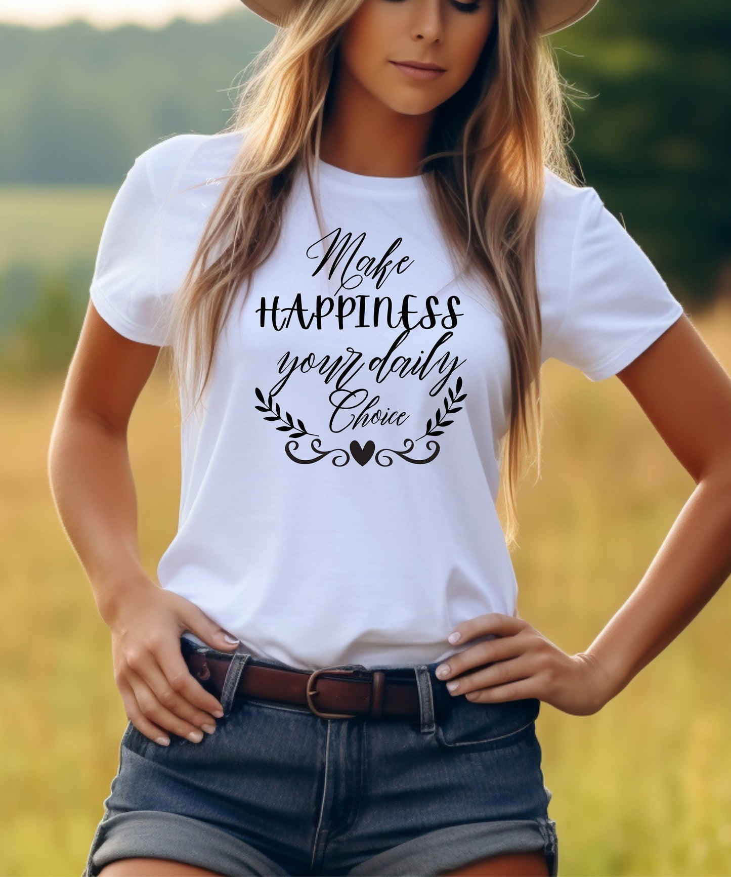 Make Happiness Your Daily Choice| Positive Quote T-Shirt | Inspirational Graphic Tee on Gildan 5000