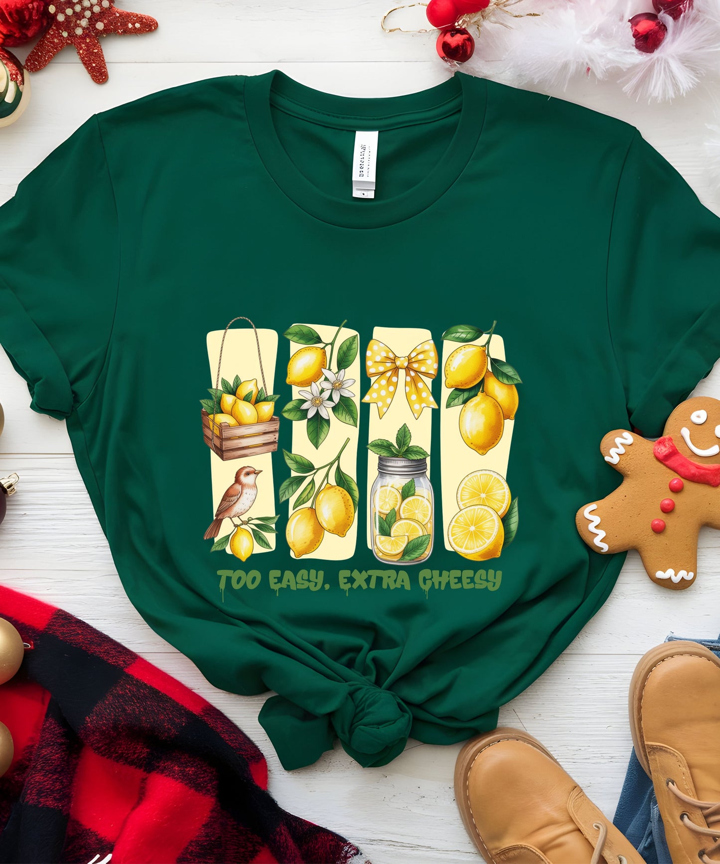 Too Easy Extra Cheesy Lemon T-Shirt |Cute Summer Graphic Tee| Citrus Aesthetic Shirt