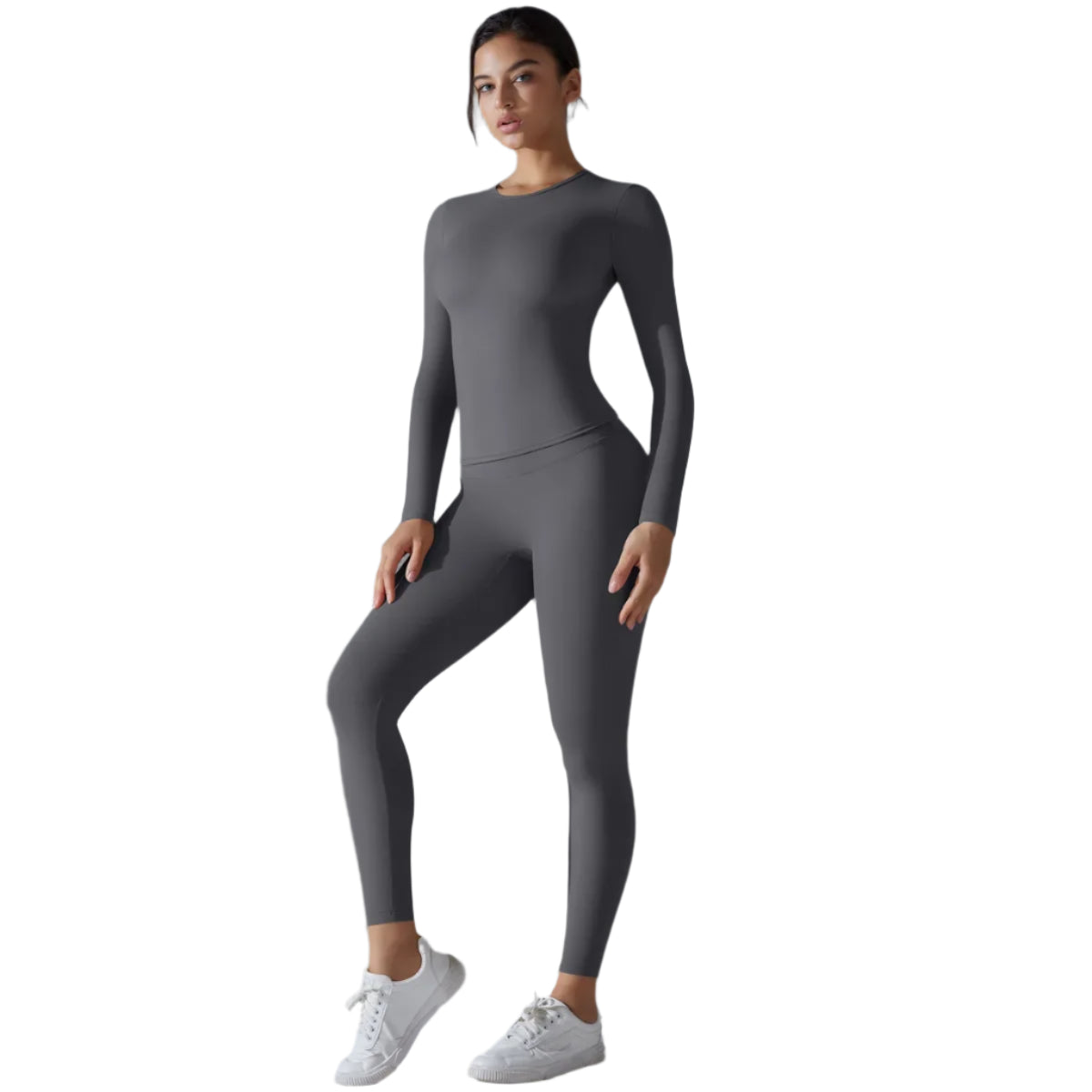 High-Waist Elastic Fitness Suit | Breathable Nylon, Quick-Dry, Stylish, Regular Fit, Long Sleeve