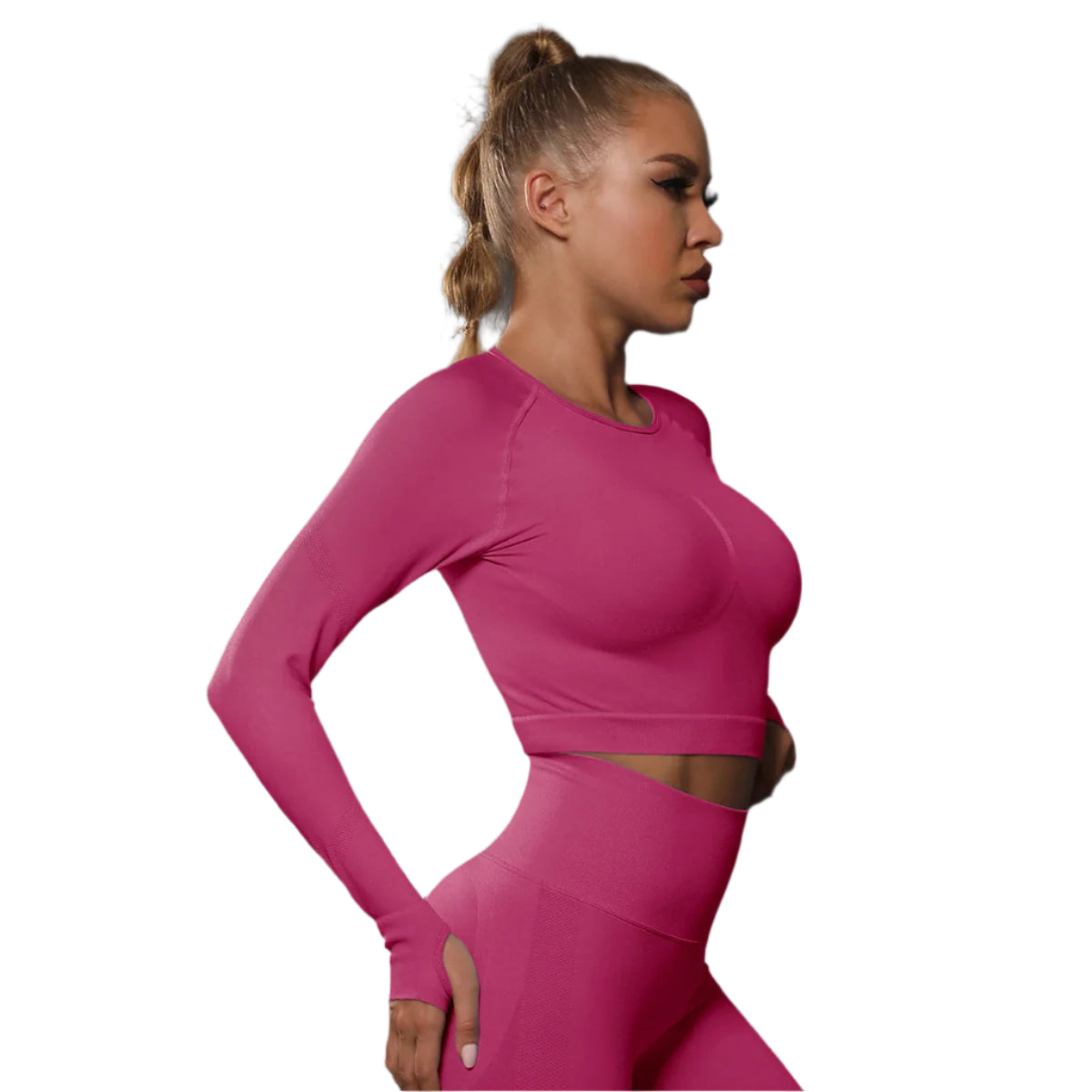 2-Piece Seamless Gym Set | High-Quality Spandex & Nylon, Quick-Dry, Slim Fit, O-Neck Collar