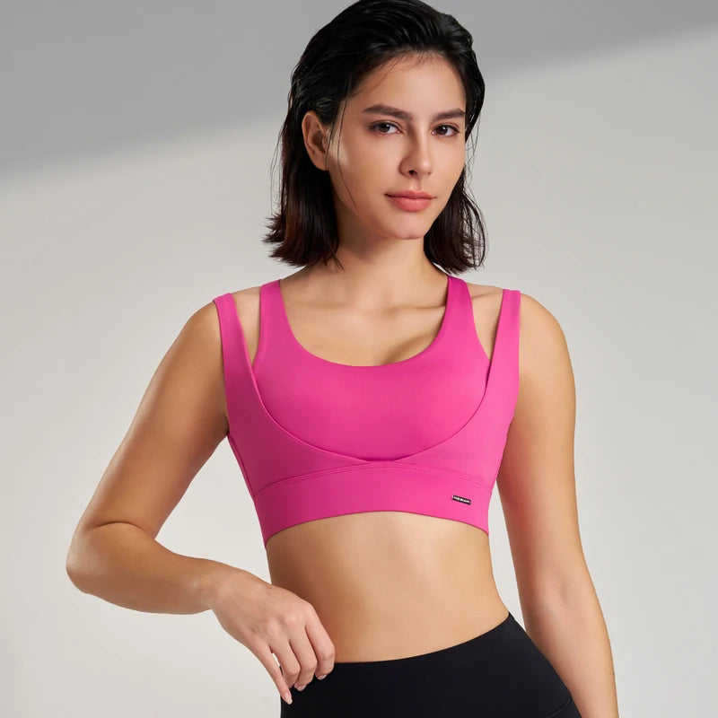Shockproof Sports Bra | Breathable Nylon, High Elasticity, Supportive & Comfortable for Gym & Yoga