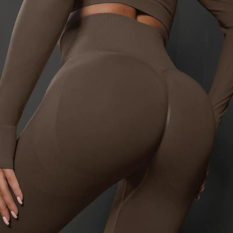 High Waist Yoga Pants | Nylon & Spandex, Moisture-Wicking, Elastic Waistband, Ankle-Length