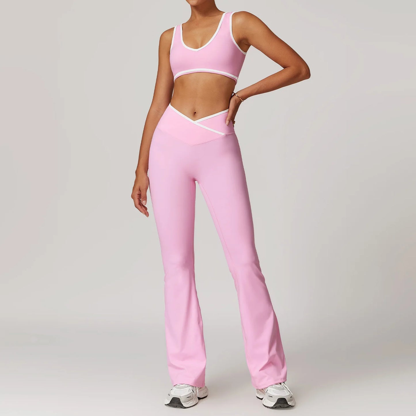 Yoga Set Workout Gear | Premium Nylon & Spandex, Anti-Pilling, Breathable, Quick-Dry, Sweat-Releasing