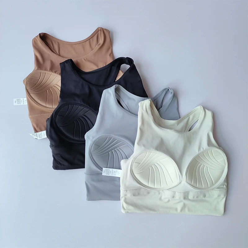 Full-Cup Yoga Fitness Bra | Breathable Nylon, High Support, Chemical-Free for Running & Workouts