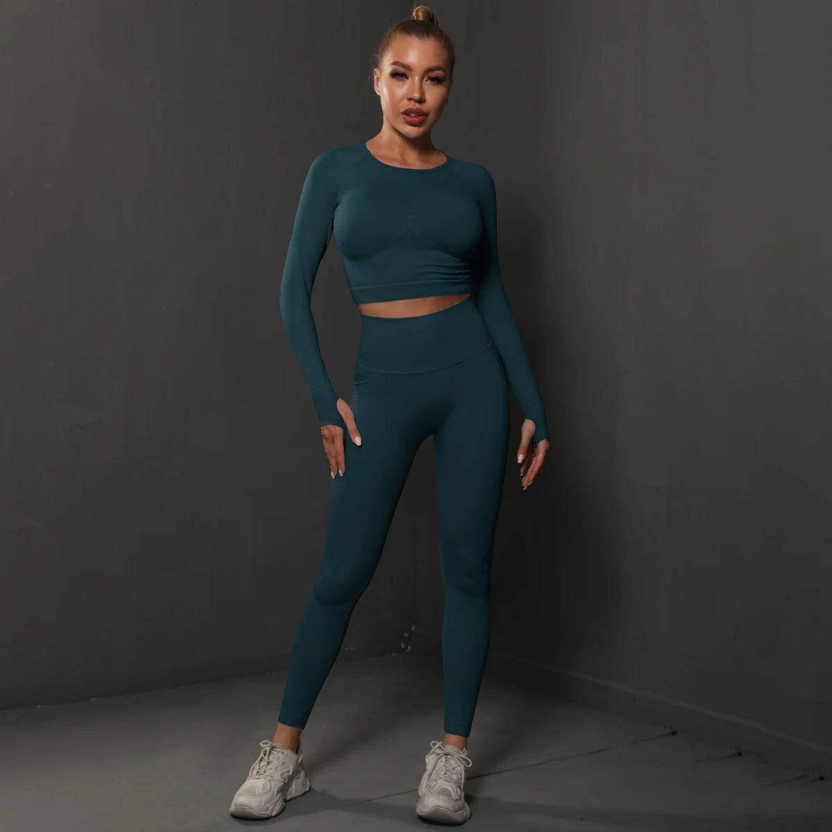 2-Piece Seamless Gym Set | High-Quality Spandex & Nylon, Quick-Dry, Slim Fit, O-Neck Collar