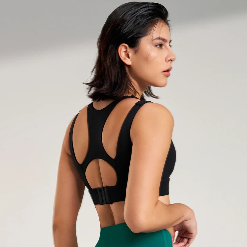 Shockproof Sports Bra | Breathable Nylon, High Elasticity, Supportive & Comfortable for Gym & Yoga