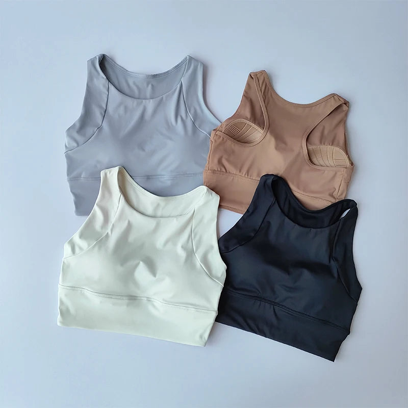 Full-Cup Yoga Fitness Bra | Breathable Nylon, High Support, Chemical-Free for Running & Workouts