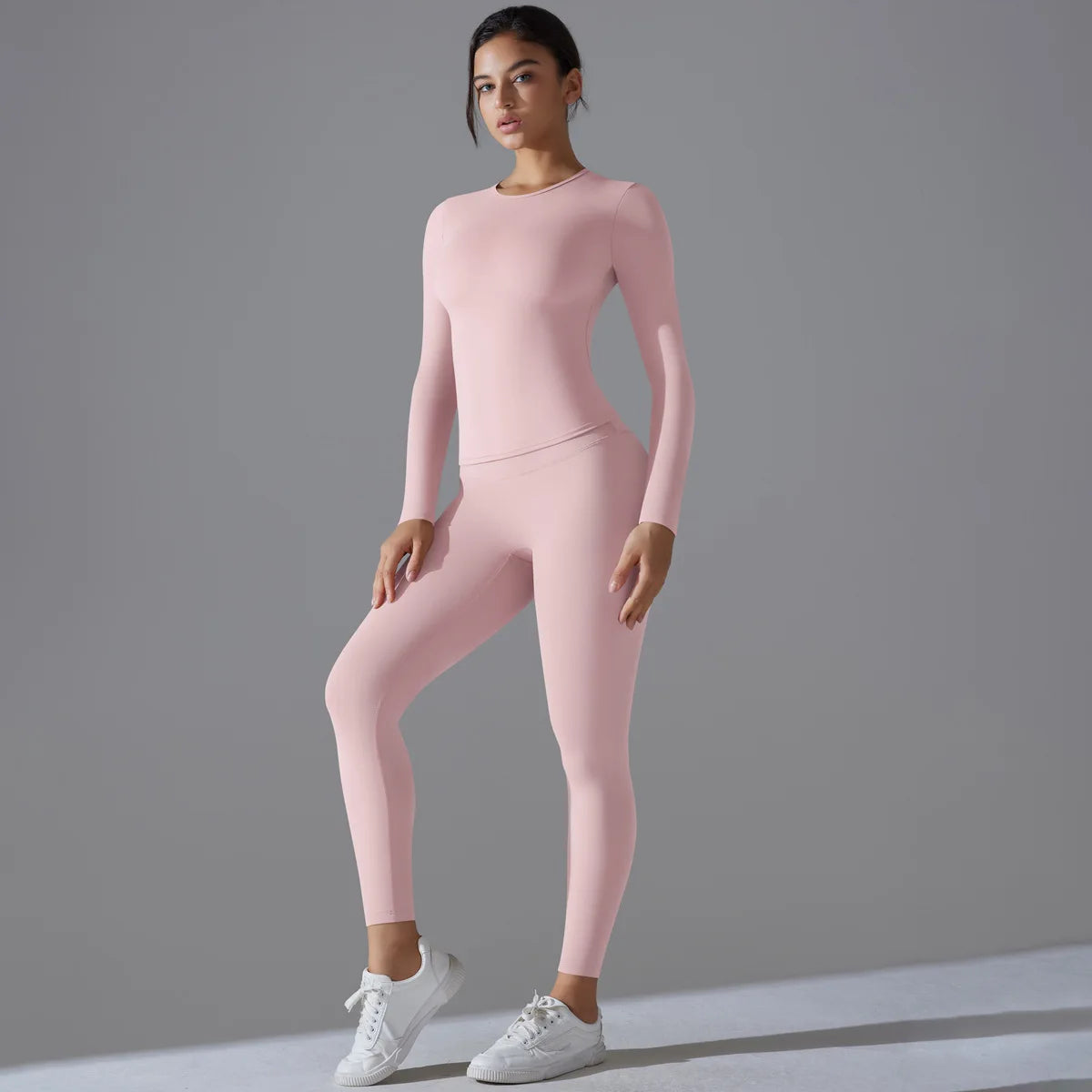 High-Waist Elastic Fitness Suit | Breathable Nylon, Quick-Dry, Stylish, Regular Fit, Long Sleeve