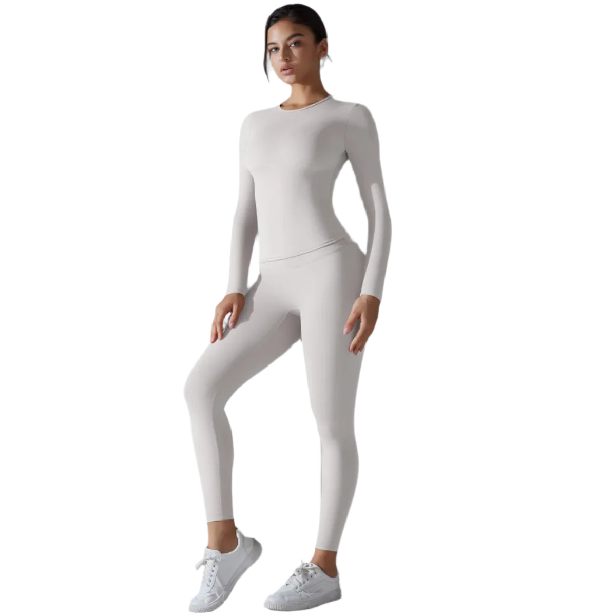 High-Waist Elastic Fitness Suit | Breathable Nylon, Quick-Dry, Stylish, Regular Fit, Long Sleeve