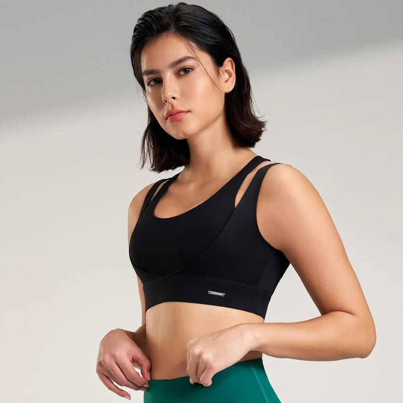 Shockproof Sports Bra | Breathable Nylon, High Elasticity, Supportive & Comfortable for Gym & Yoga