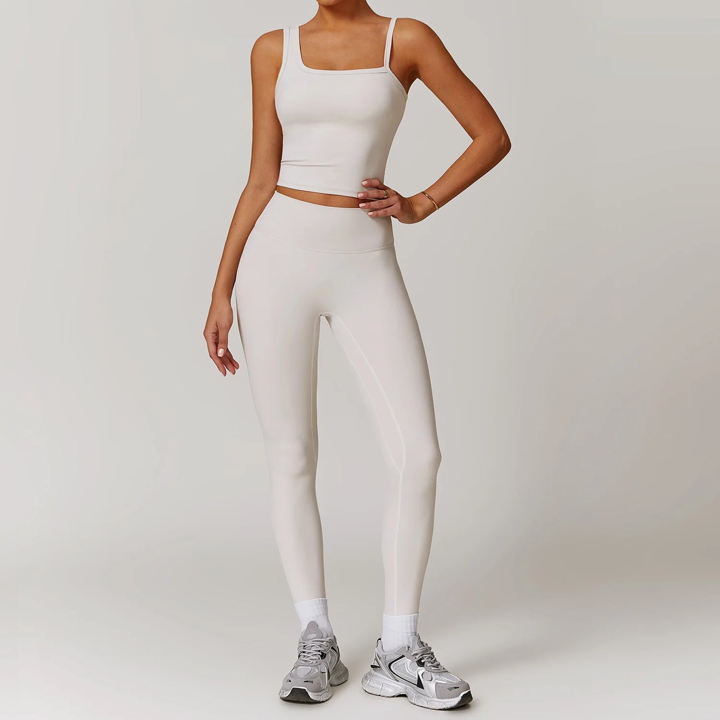 Women's Yoga Sportswear Set | Spandex & Nylon Blend, Coin Pocket, Full/Sleeveless Options