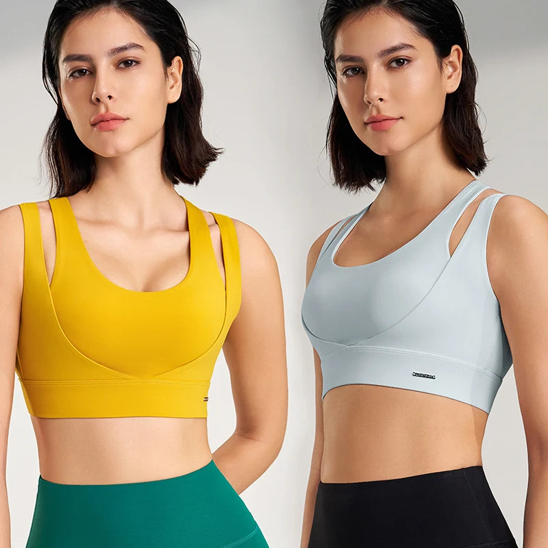Shockproof Sports Bra | Breathable Nylon, High Elasticity, Supportive & Comfortable for Gym & Yoga