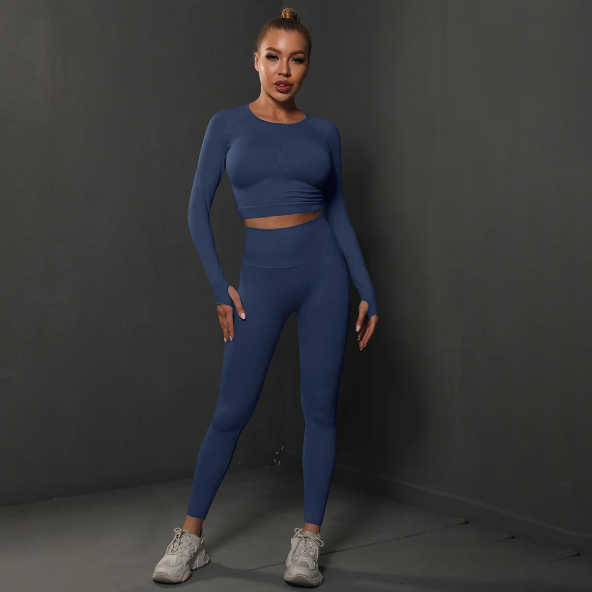 2-Piece Seamless Gym Set | High-Quality Spandex & Nylon, Quick-Dry, Slim Fit, O-Neck Collar