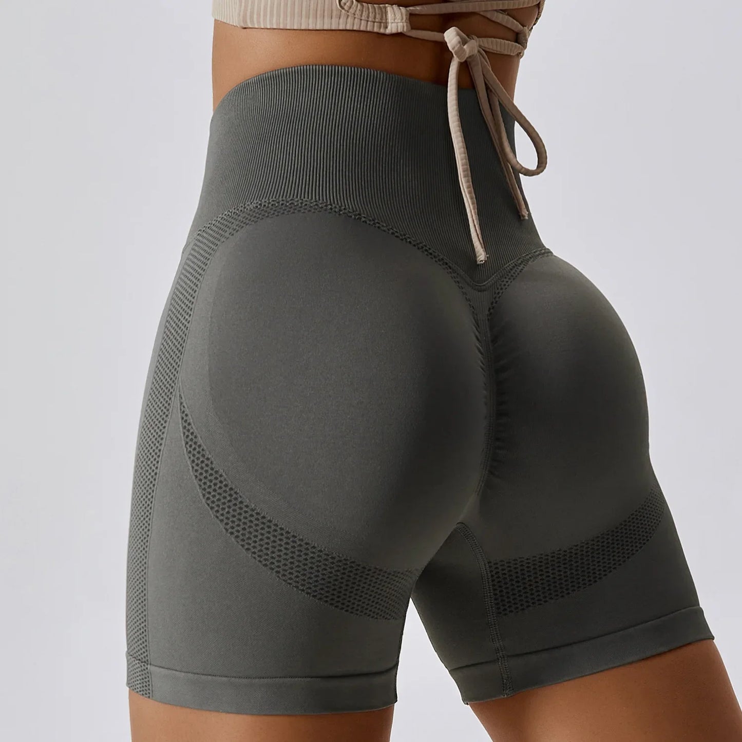 High-Waist Booty Shorts | Seamless Geometric Pattern | Women's Activewear