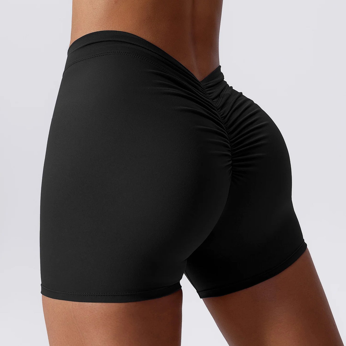 High-Waist Scrunch Booty Shorts | Nylon, Stylish Fit for Yoga & Athletic Activities, Chemical-Free