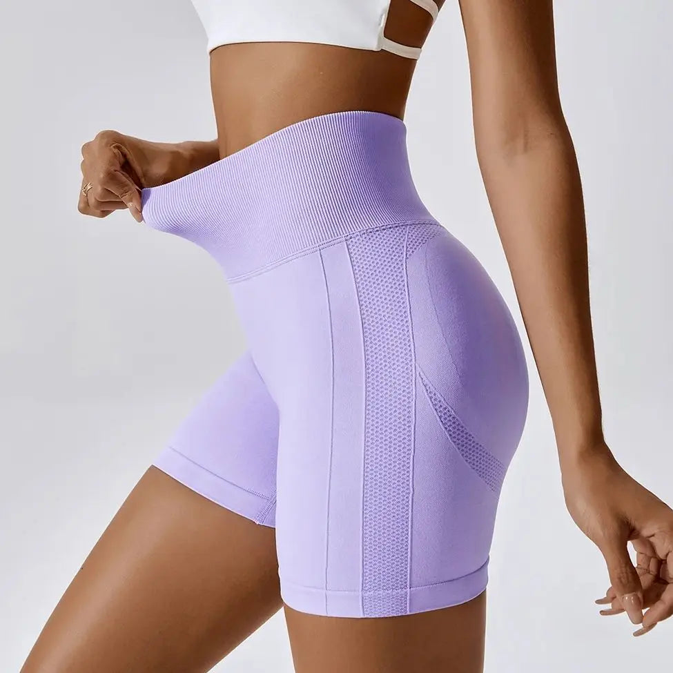 High-Waist Booty Shorts | Seamless Geometric Pattern | Women's Activewear