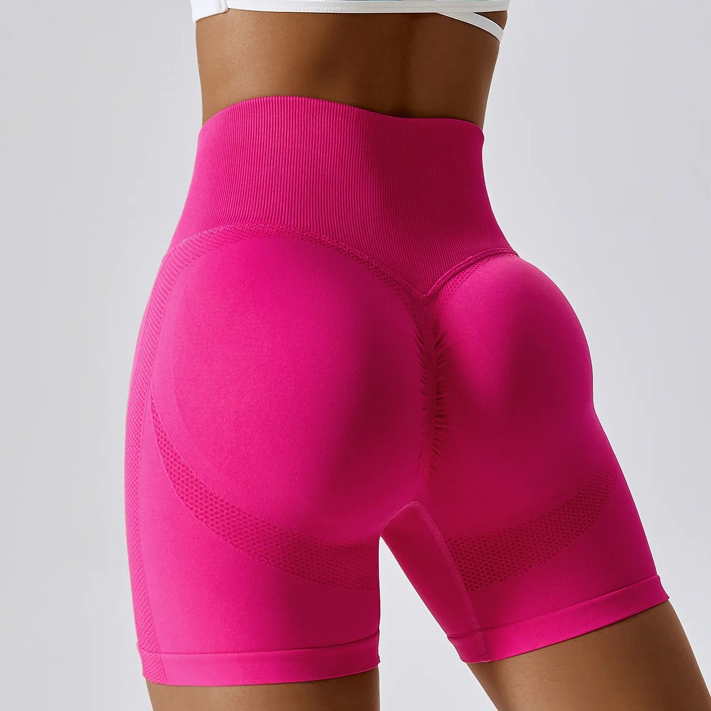High-Waist Booty Shorts | Seamless Geometric Pattern | Women's Activewear