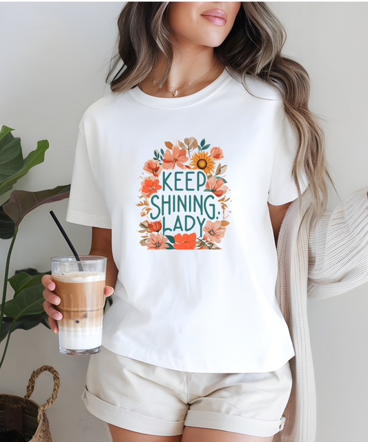 Keep Shining Lady Tee |Motivational Quote Shirt| Gildan 5000|Uplifting Gift for Women