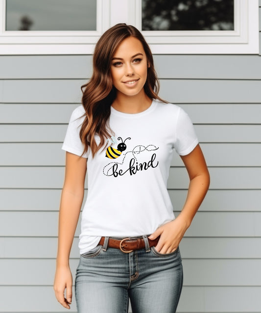 Be Kind Positive Message T-Shirt |Minimalist Graphic Tee on Gildan 5000 | Mental Health & Self-Care