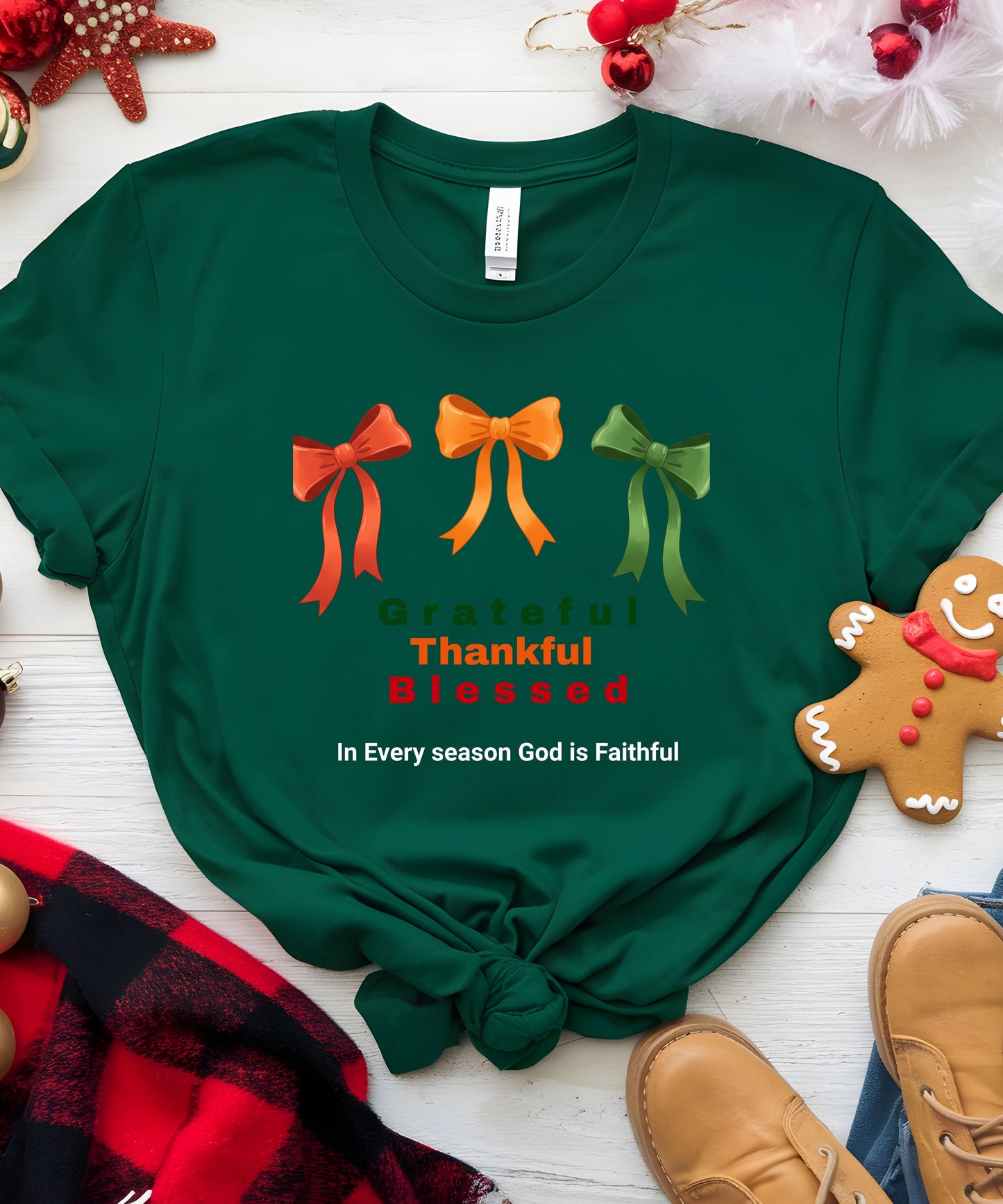 Grateful Thankful Blessed Shirt | Christian Fall Faith Tee |God is Faithful Shirt | Seasonal Blessings Shirt
