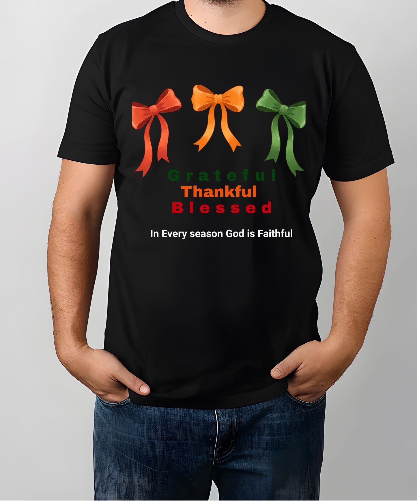 Grateful Thankful Blessed Shirt | Christian Fall Faith Tee |God is Faithful Shirt | Seasonal Blessings Shirt