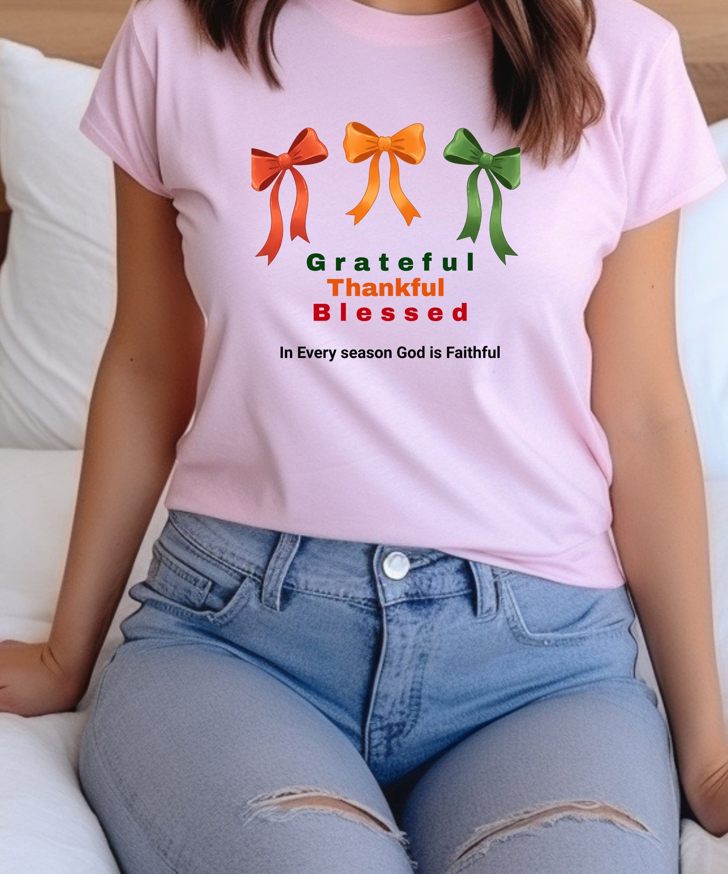 Grateful Thankful Blessed Shirt | Christian Fall Faith Tee |God is Faithful Shirt | Seasonal Blessings Shirt
