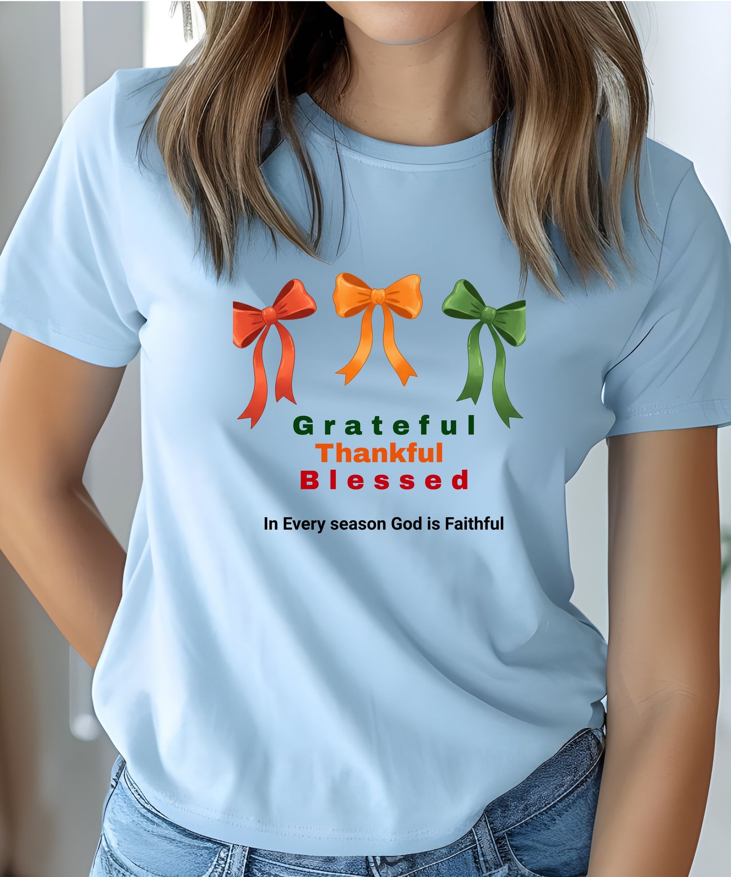 Grateful Thankful Blessed Shirt | Christian Fall Faith Tee |God is Faithful Shirt | Seasonal Blessings Shirt