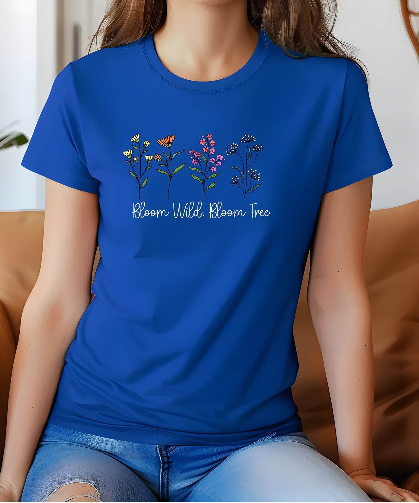 Bloom Wild Bloom Free Shirt, Wildflower Quote T-Shirt, Boho Nature Graphic Tee, Botanical Shirt