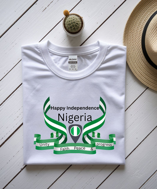 Nigeria Independence T-Shirt |Green & White Pride Tee | Unisex Independence Day Outfit | Nigeria Heritage Clothing