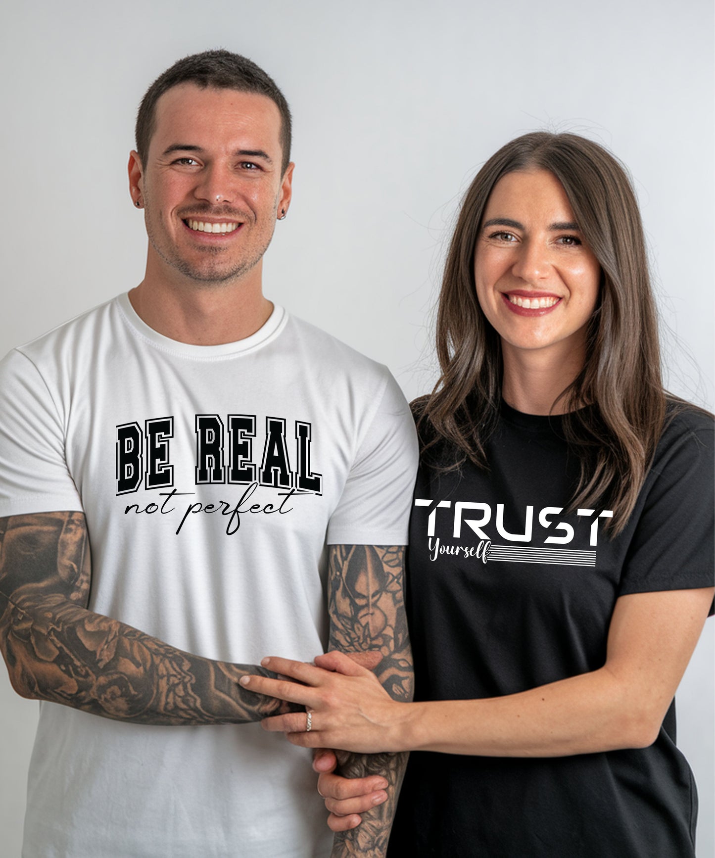 2-Pack Affirmation T-Shirts – Be Yourself / Be Real, Not Perfect