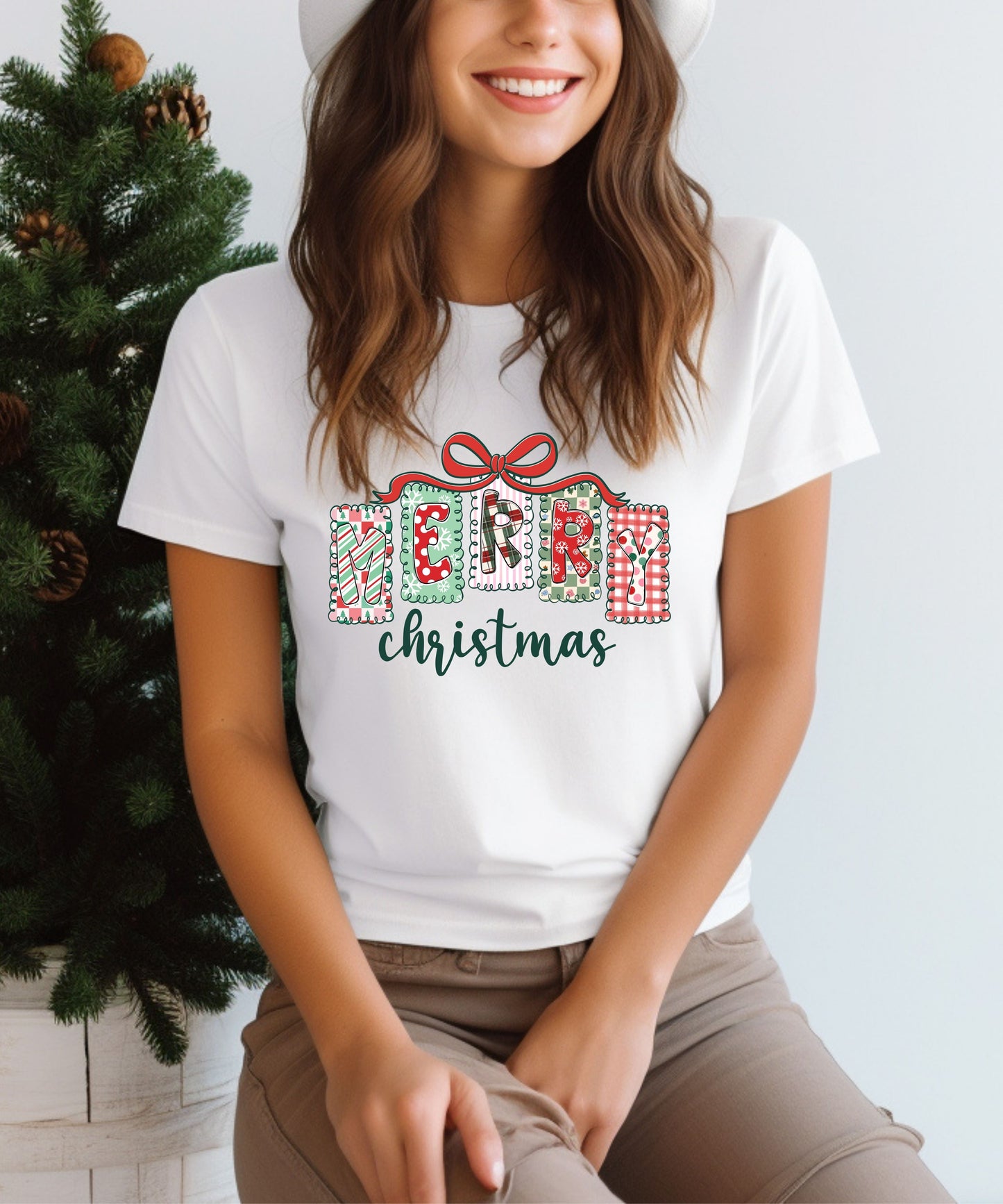 2-Pack Women’s T-Shirt Bundle | Merry Christmas & “Brave Strong Loved Enough Fearless Beautiful” Empowerment Tees