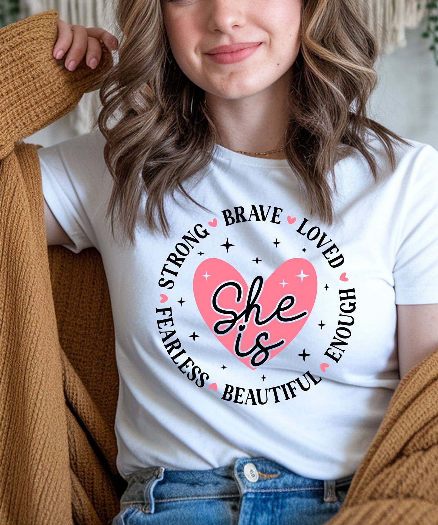 2-Pack Women’s T-Shirt Bundle | Merry Christmas & “Brave Strong Loved Enough Fearless Beautiful” Empowerment Tees