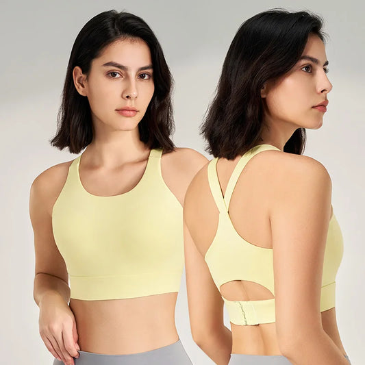 High-Support Yoga Bra |  Lycra, Breathable, Moisture-Wicking & Flexible Fit
